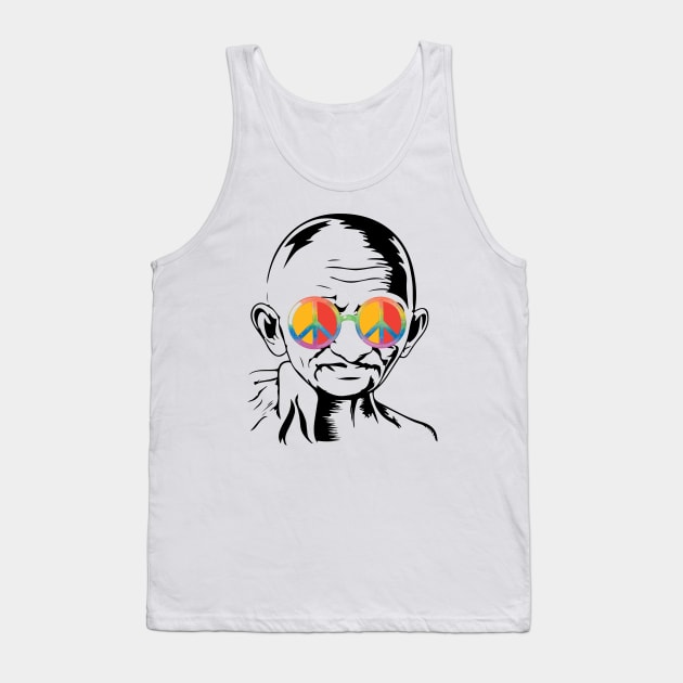 Gandhi Peace Bro – Non Violence Tank Top by alltheprints